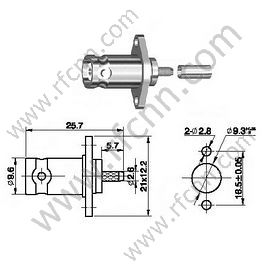 Montoir de bride femelle à sertir BNC pour connecteur RF RF174