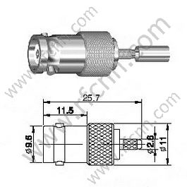 Femme de sertissage BNC pour connecteur RF RF174 RF