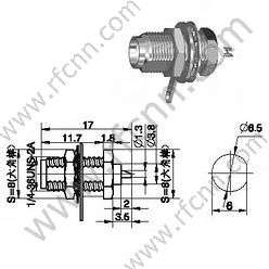 SMA Femme Panneau de cloison mont RF connecteur