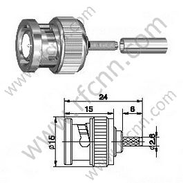 BNC mâle pour connecteur RF RF174 RF