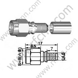 SMA mâle sertissage pour connecteur RF RF RF