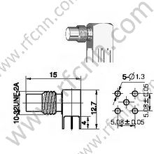Angle droit femelle SMC pour connecteur RF PCB